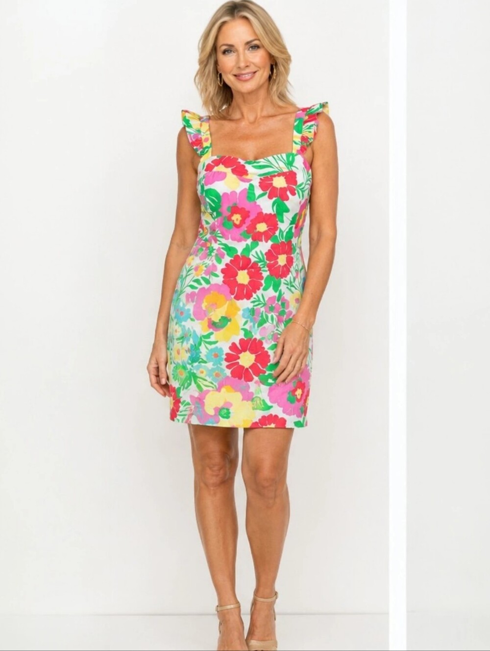 Lilly Pulitzer Floral Sheath Dress in Pink, Green, Yellow